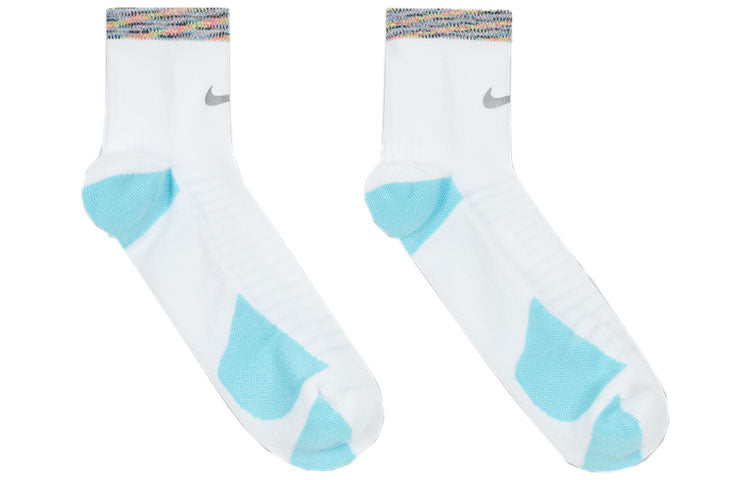 Nike Logo Cushioning Sports Training Socks Couple Style One Pair White CU7199-101