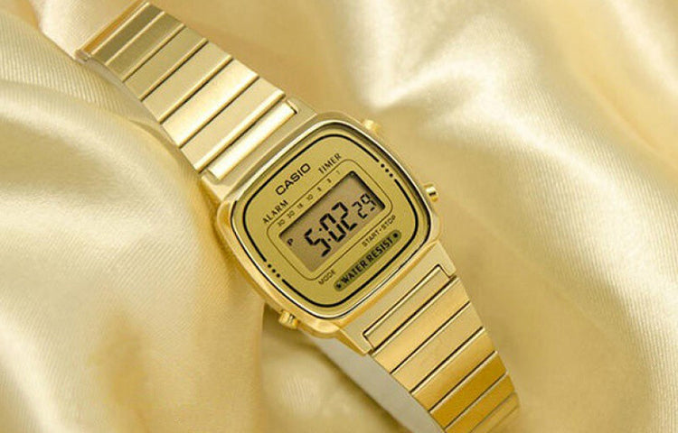 CASIO Waterproof Sports Unisex Gold Digital LA670WGA-9