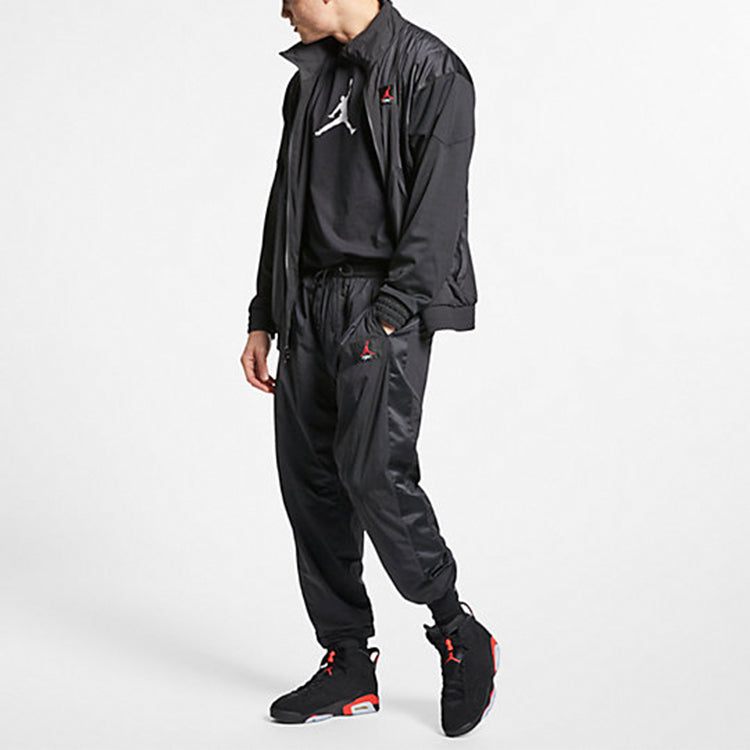 Air Jordan Sports Stand Collar Windproof Woven Jacket Black AO0556-010