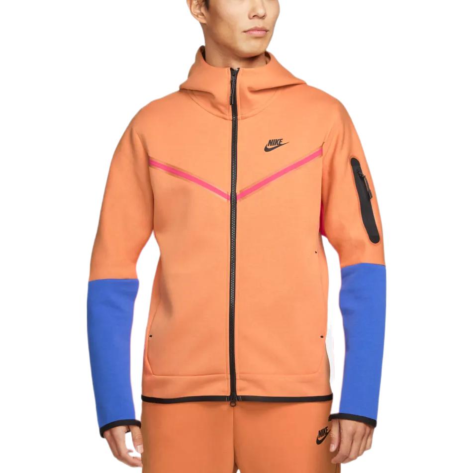 Nike color block tech fleece zipped hooded jacket 'orange' CU4490-808
