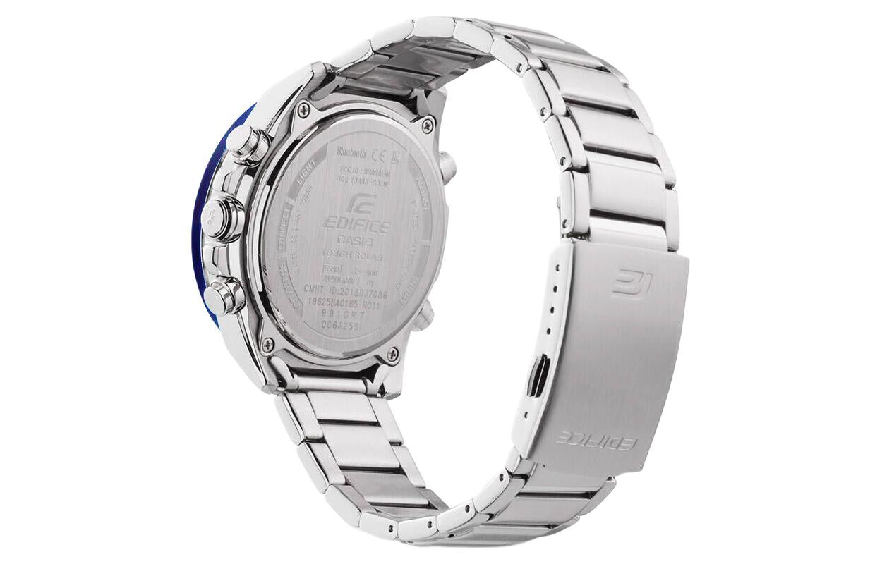 CASIO Waterproof EDIFICE Sapphire Crystal Mens Silver Analog/Digital Combo ECB-900DB-1B