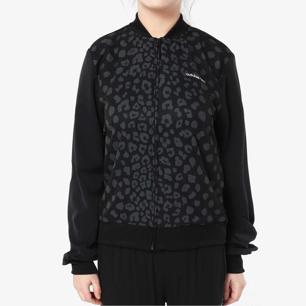 (WMNS) adidas neo Printing Running Sports Jacket Black CF9803
