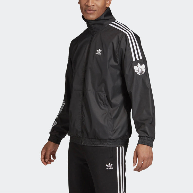 adidas Casual Loose Training Sports Running Jacket Black GN1862