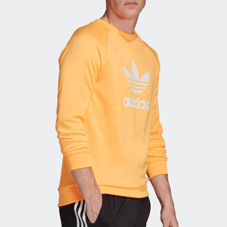 adidas originals Chest Logo Printing Round Neck Shiny Orange EJ9679