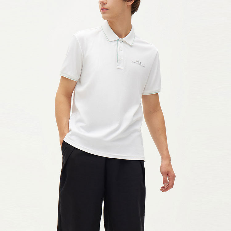 FILA Solid Color Athleisure Casual Sports Short Sleeve Polo Shirt White F11M138157F-WT