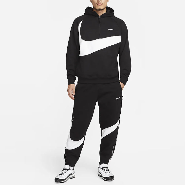 Nike Sportswear Big Swoosh Sweatpants Asia Sizing 'Black White' DX0565-010