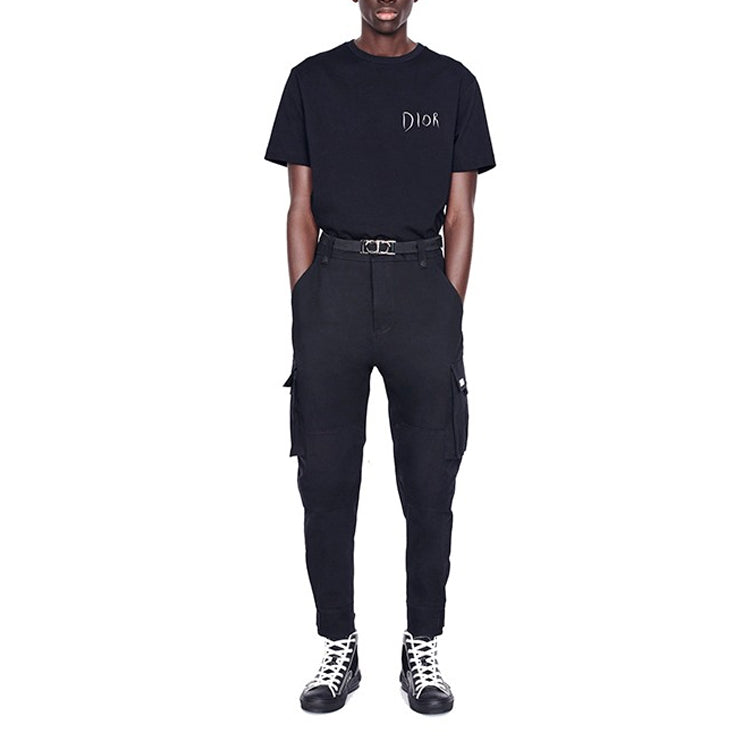 DIOR Embroidery Sketch Signature Logo Unisex Black 943J602E0554_C980