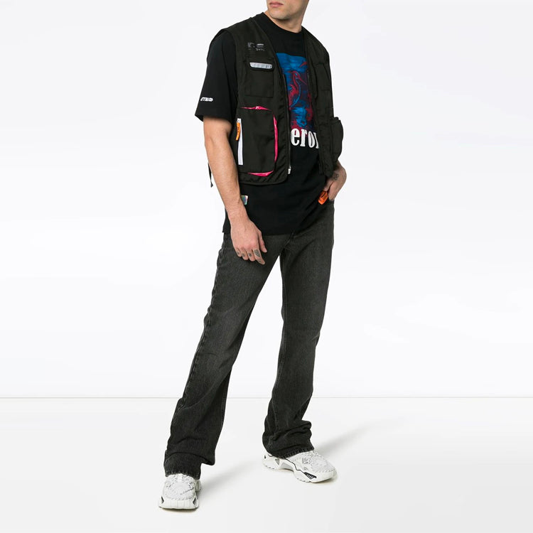 HERON PRESTON Printing Short Sleeve Unisex Black HMAA001S196320381088