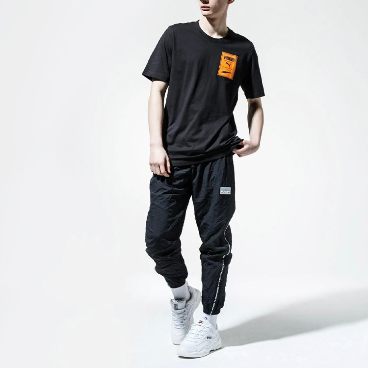 PUMA Printed Logo Short Sleeve TEE Black 598939-01