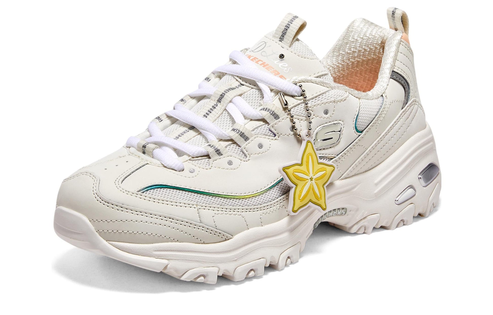 (WMNS) Skechers D'Lites 1.0 Shoes 'Beige White Yellow' 896187-OFPK