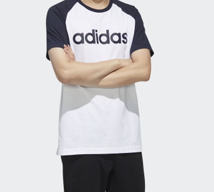 adidas neo Logo Printing Sports Short Sleeve White FP7439