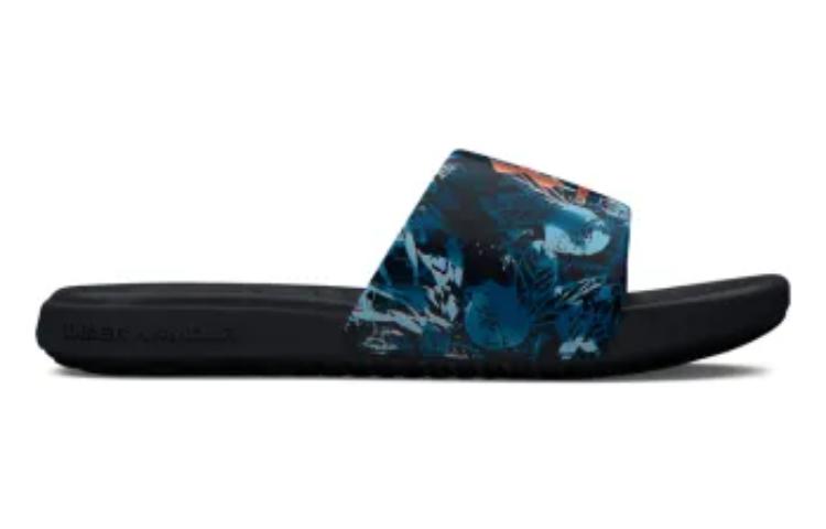 (WMNS) Under Armour Ansa Graphic Slides 'Black Blue' 3024436-406