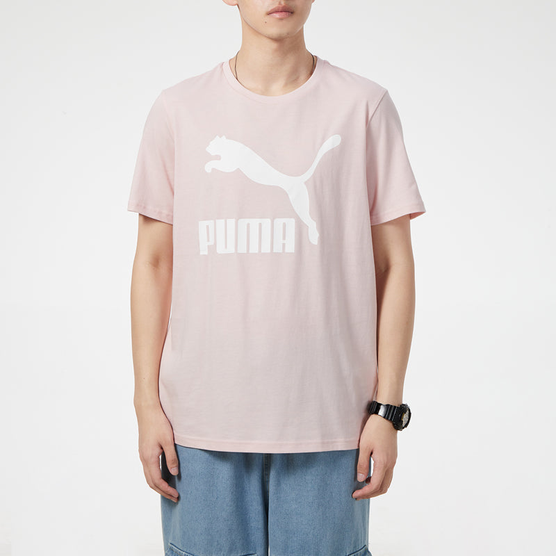 PUMA Athleisure Casual Sports Logo Printing Short Sleeve Pink Red 532280-26