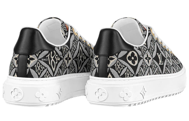 (WMNS) LOUIS VUITTON Out Sneakers 'Black White Monogram with Brown' 1A9FNL