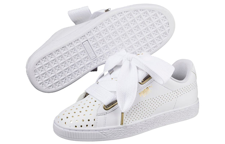 (WMNS) PUMA Basket Heart Ath Lux White 366728-01
