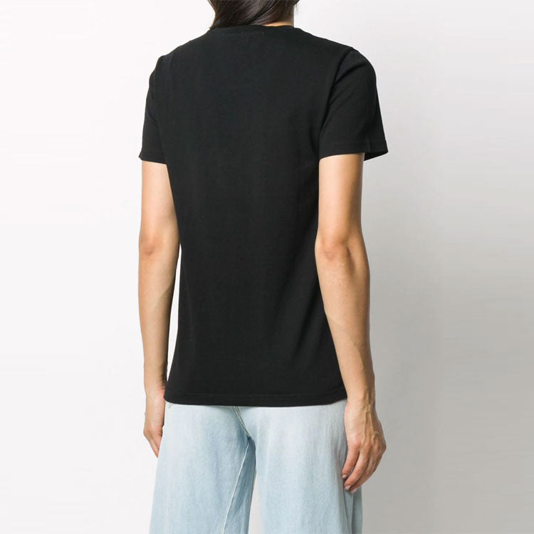 (WMNS) Off-White Logo Micro Mark Short Sleeve Slim Fit Version Black OWAA049E20JER0011001