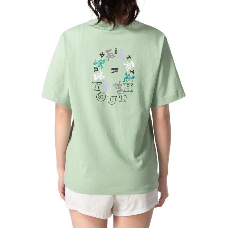 (WMNS) PUMA Youth Logo T-Shirt 'Green' 626119-89