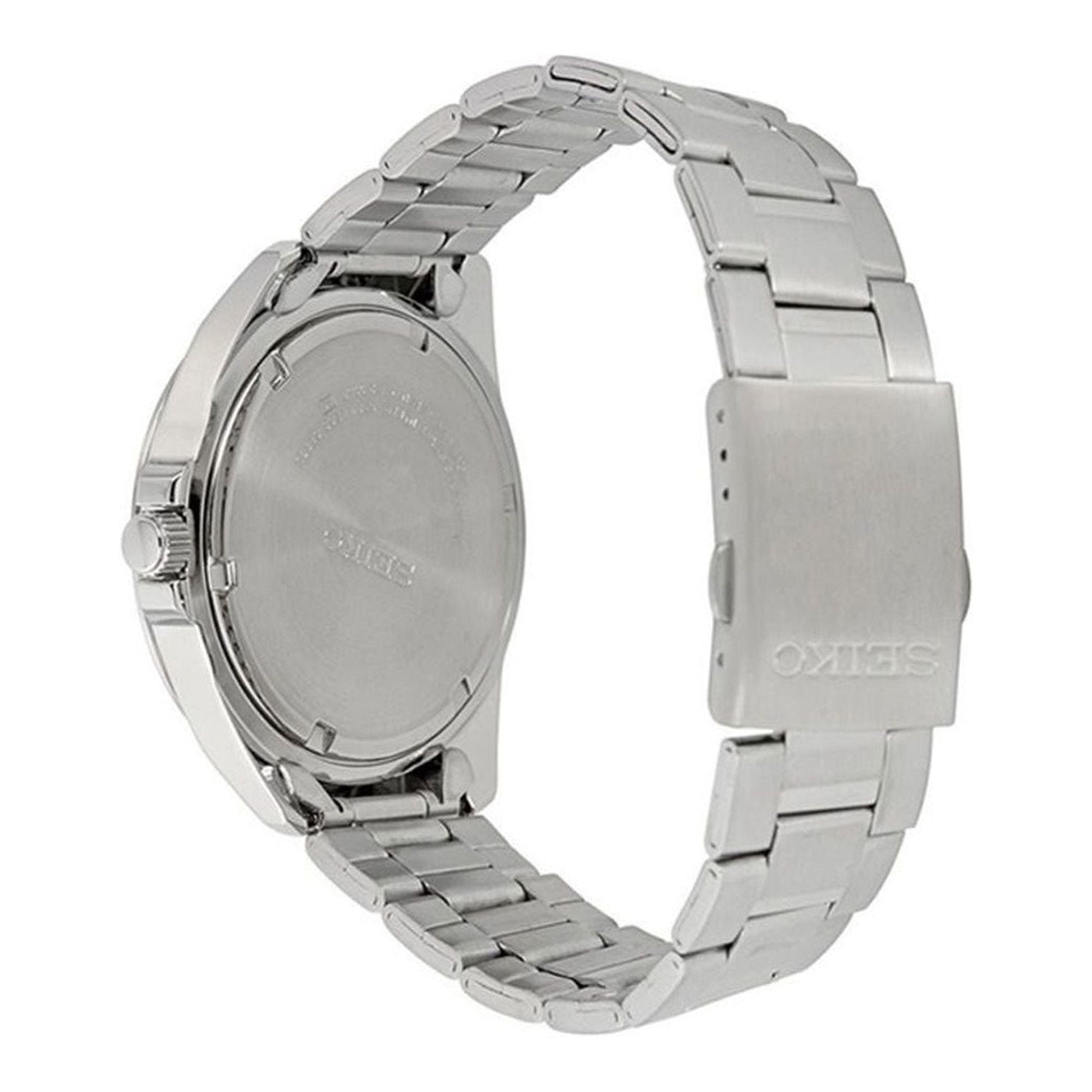 Men's SEIKO Black Steel strip Business Casual waterproof Watch SUR209P1