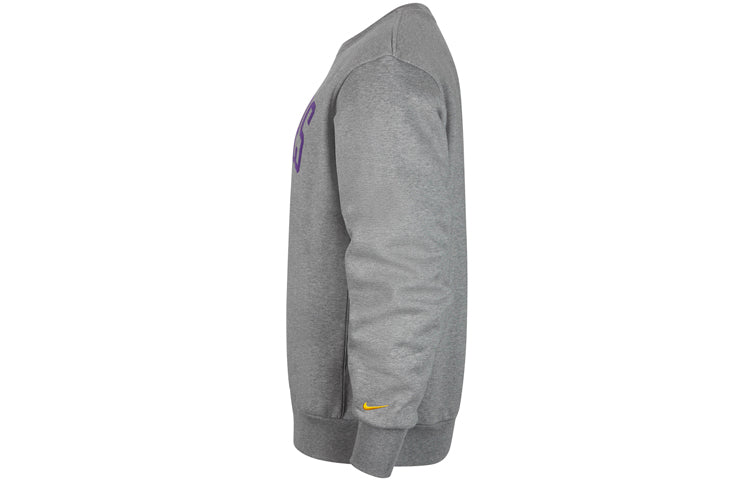 Nike Courtside Heritage Fleece Round Neck Pullover Los Angeles Lakers Gray CW4621-091