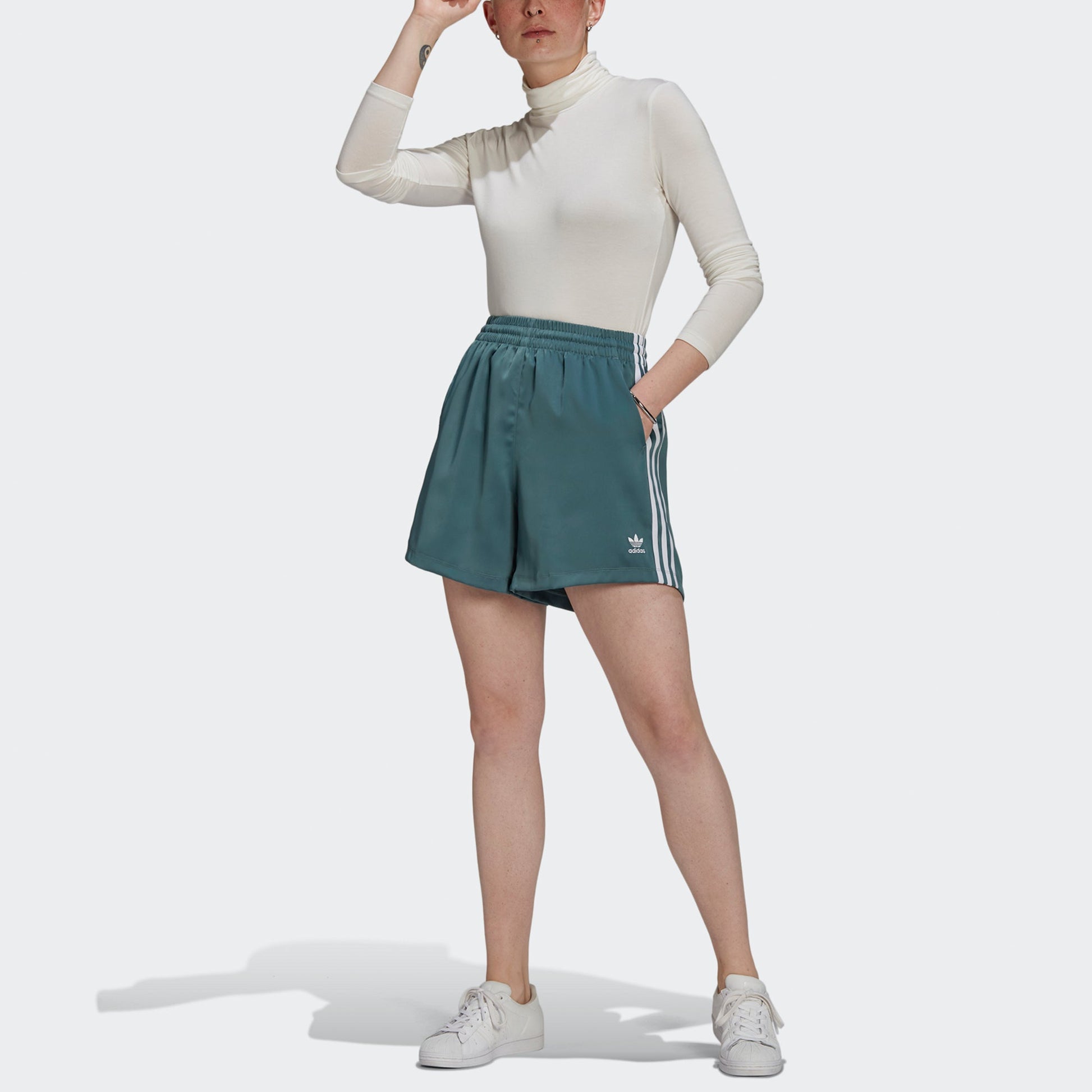 (WMNS) adidas Adicolor Classic Satin Shorts 'Hazy Emerald' GN2775