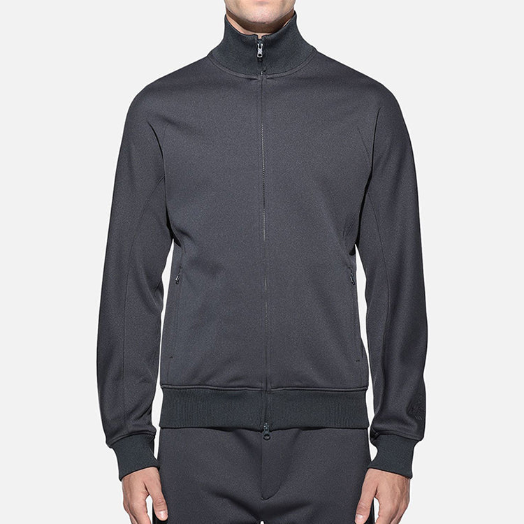 Men's Y-3 Slim Fit Stand Collar Side Zipper Pocket Hoodie Jacket Gray DY7261