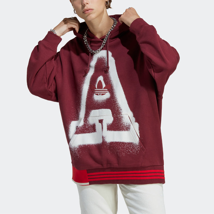 (WMNS) adidas Originals Oversized A Graphic Hoodie 'Red' IC5236