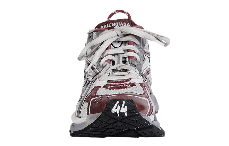 Balenciaga Runner Sneakers 'Burgundy Grey White Mesh and Nylon' 677403W3RB39069