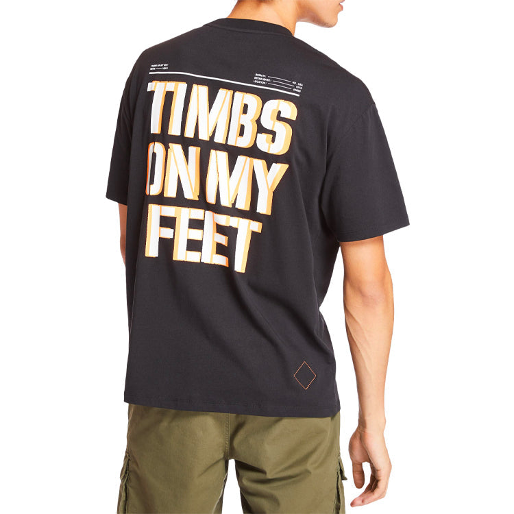 Men's Timberland SS20 Slogan Printing Short Sleeve Black A28NN001