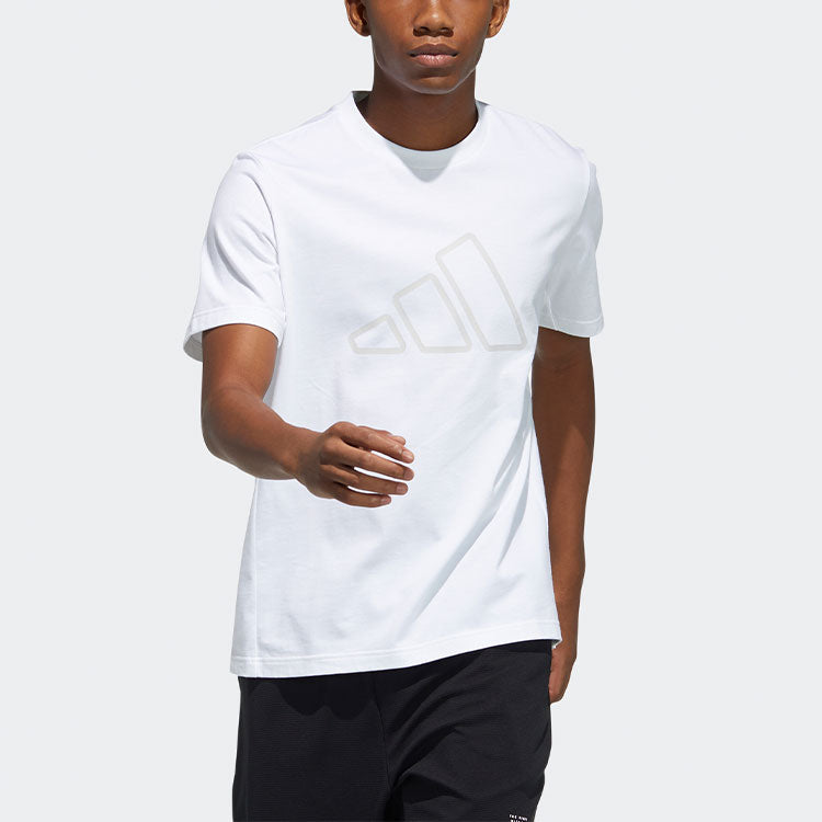 adidas Th Tee Techgfx Logo Printing Sports Training Short Sleeve White GP0985