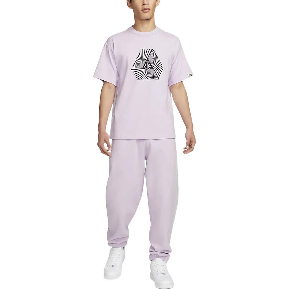 Men's Nike Geometry Alphabet Logo Printing Round Neck Pullover Short Sleeve Asia Edition Purple T-Shirt DV0679-530