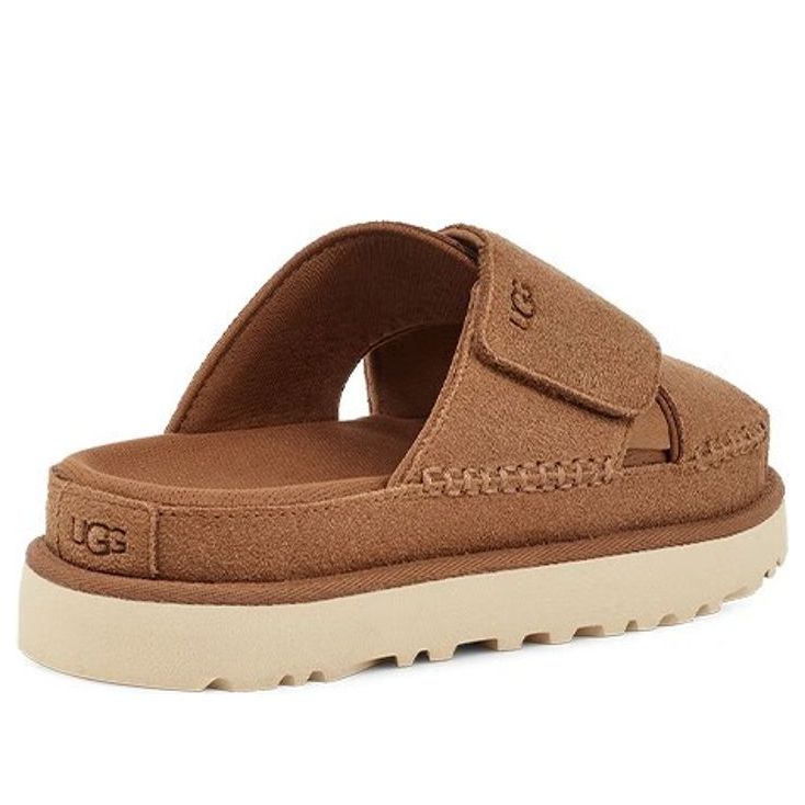 (WMNS) UGG Goldenstar Cross Slide 'Chestnut' 1137910-CHE