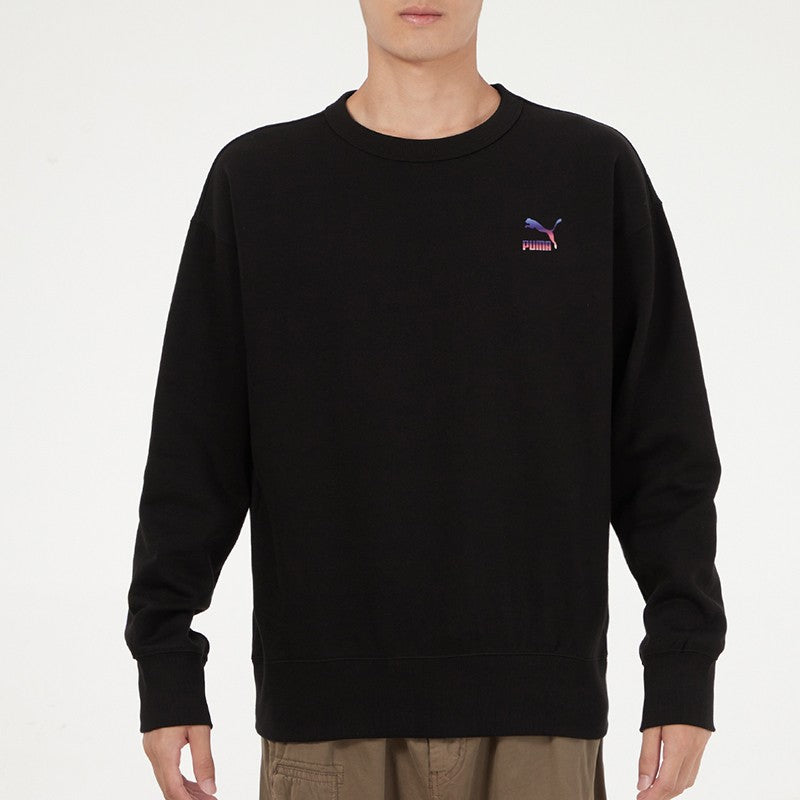 PUMA Athleisure Casual Sports Loose Round Neck Knit Pullover Black 534498-01