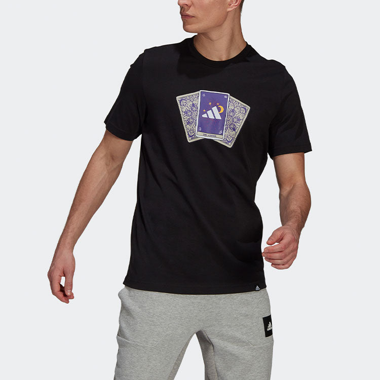adidas Tarot Bos M Printing Sports Round Neck Short Sleeve Black GQ8310