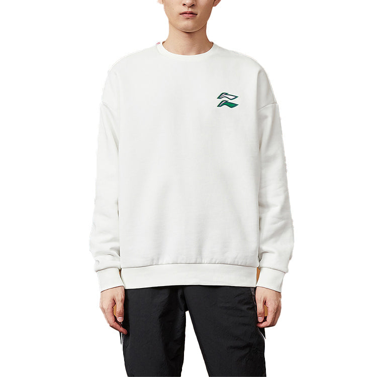 Li-Ning Round Neck Casual Sports Long Sleeves Pullover 'White' AWDQB71-1
