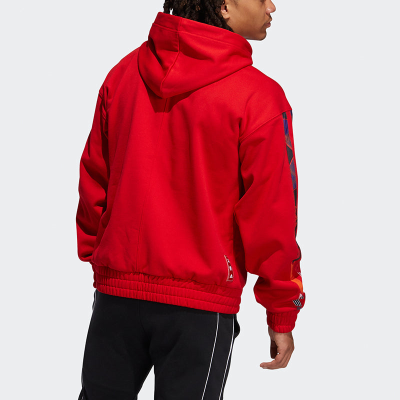 adidas Mic Harden Po Logo Basketball Sports Fleece Lined Red H37613