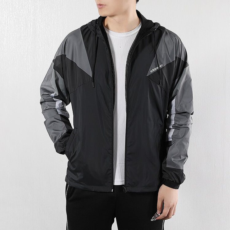 Men's adidas neo Windproof Black Jacket DW8110