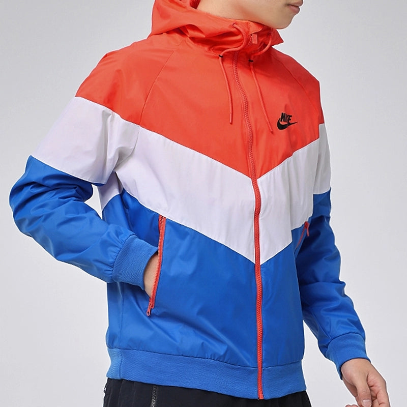 Nike Woven Windproof Athleisure Casual Sports Hooded Jacket Colorblock DC4113-841