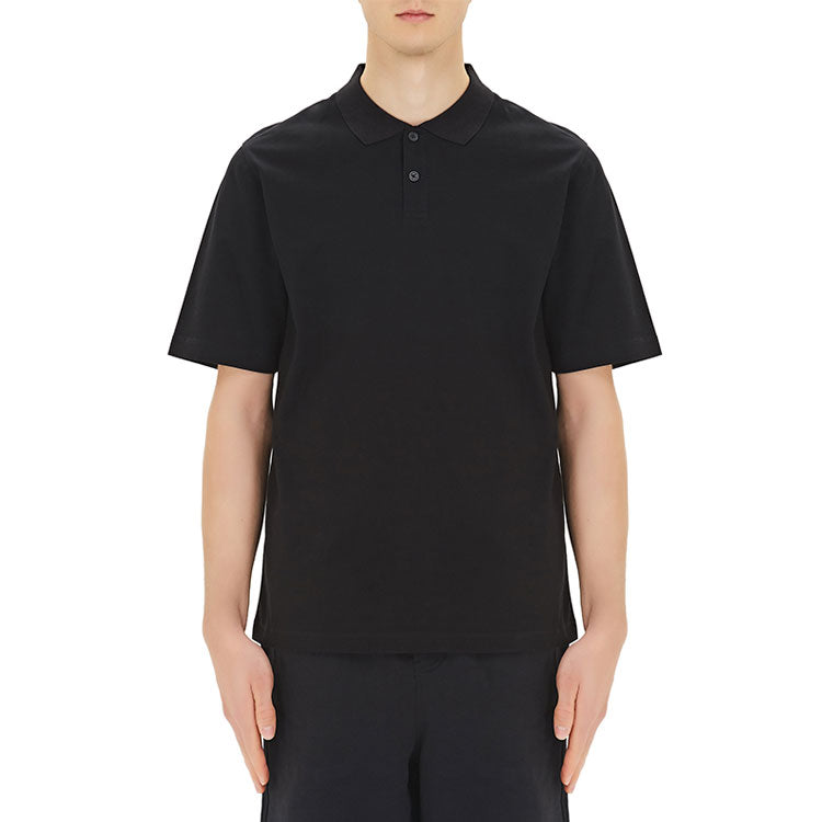 Men's Y-3 Casual Solid Color Cotton Polo Shirt Black FN3355