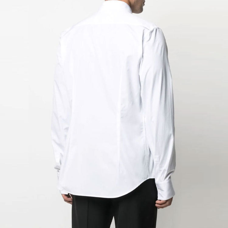 Off-White SS21 Solid Color Casual Cozy Long Sleeves Shirt Loose Fit White OMGA179S21FAB0010110