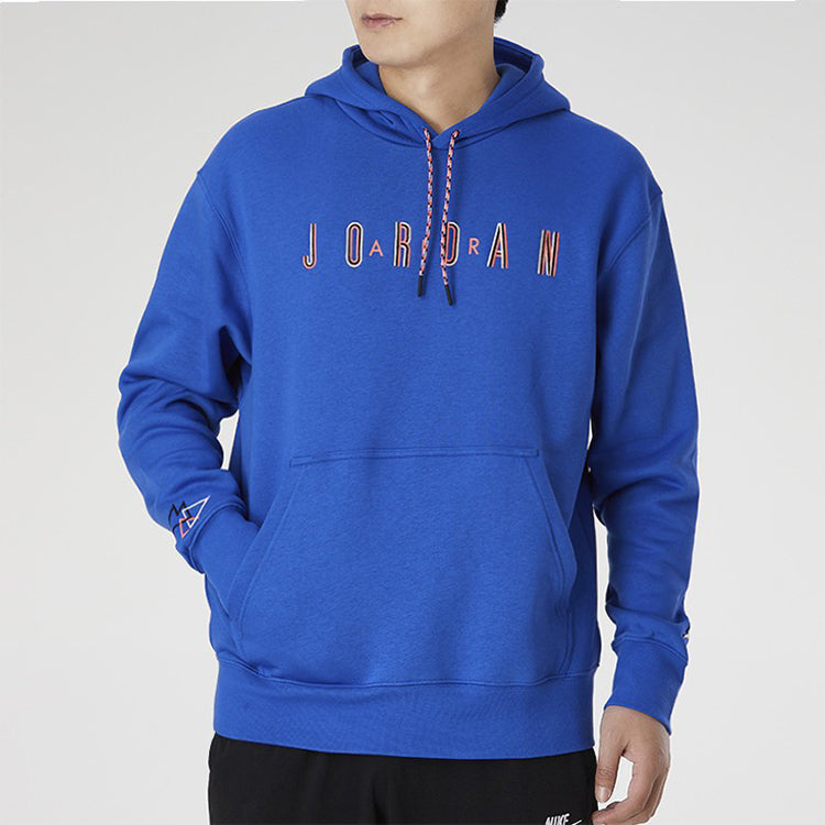 Men's Air Jordan Sport DNA Solid Color Fleece Lined Hooded Pullover Sports Royal Blue CK9568-480