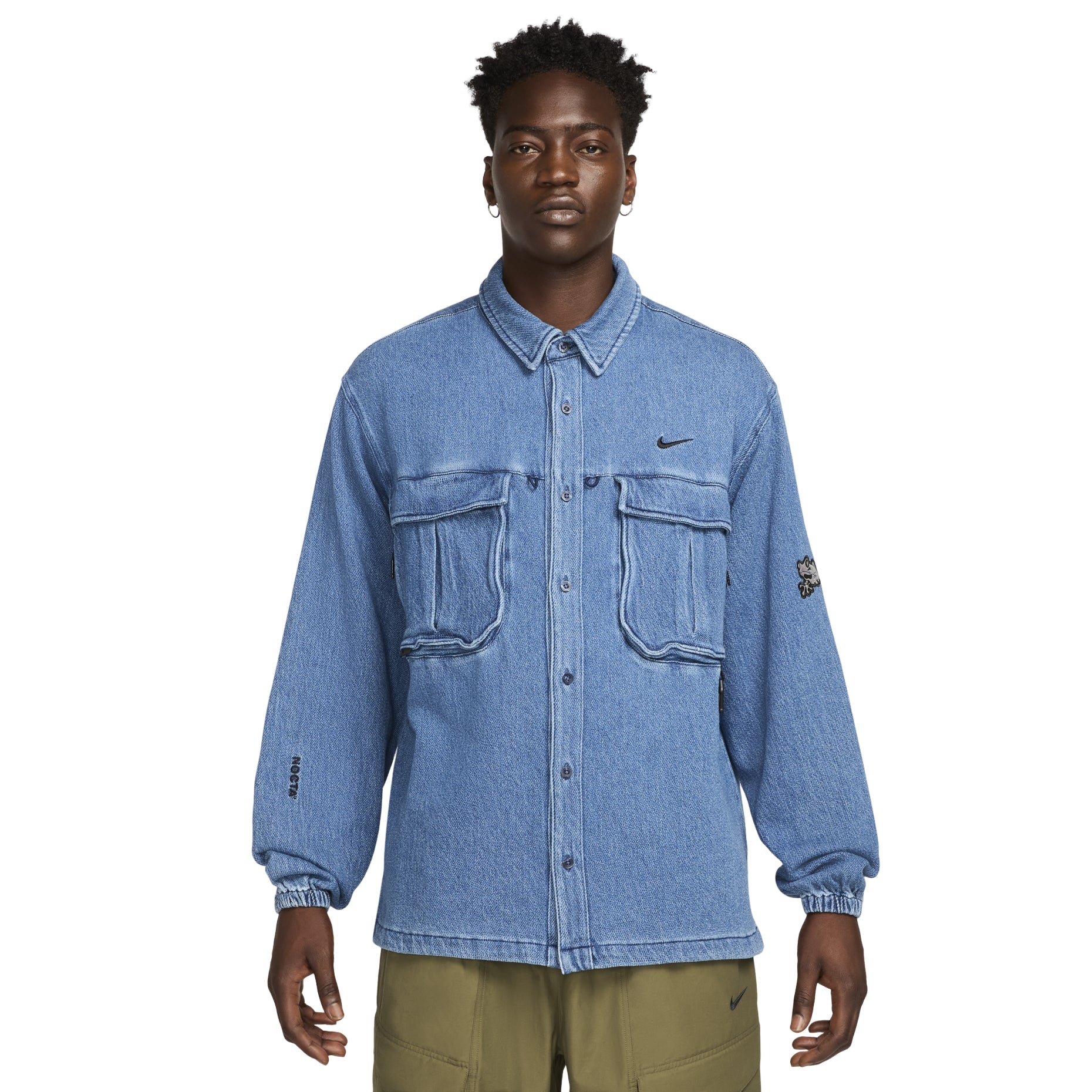 Nike x NOCTA Opal Button Down Denim Shirt Asia Sizing 'Blue Denim' FZ3261-486