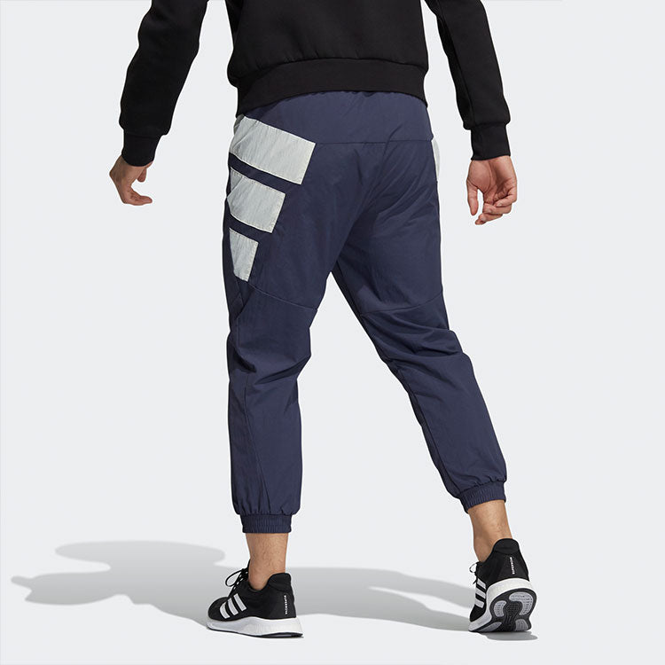 Men's adidas St Brand Wvpt Colorblock Bundle Feet Loose Athleisure Casual Sports Long Pants/Trousers Dark Grey Navy Blue HE7457