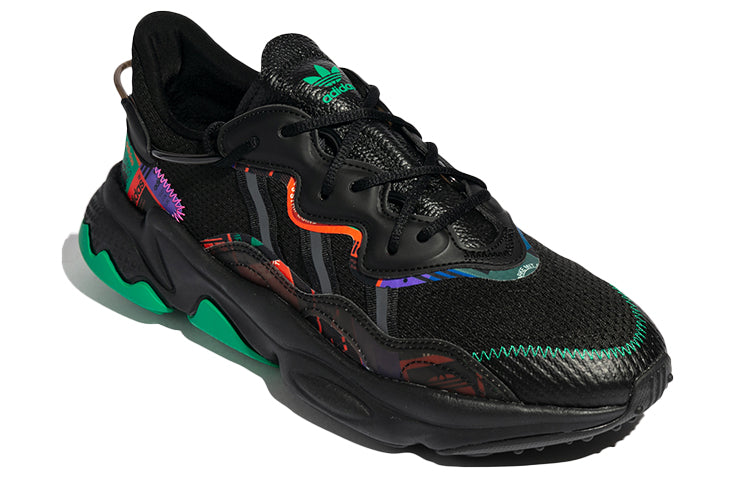 adidas Originals Ozweego Casual Shoes 'Black Green Multi-Color' GX2715