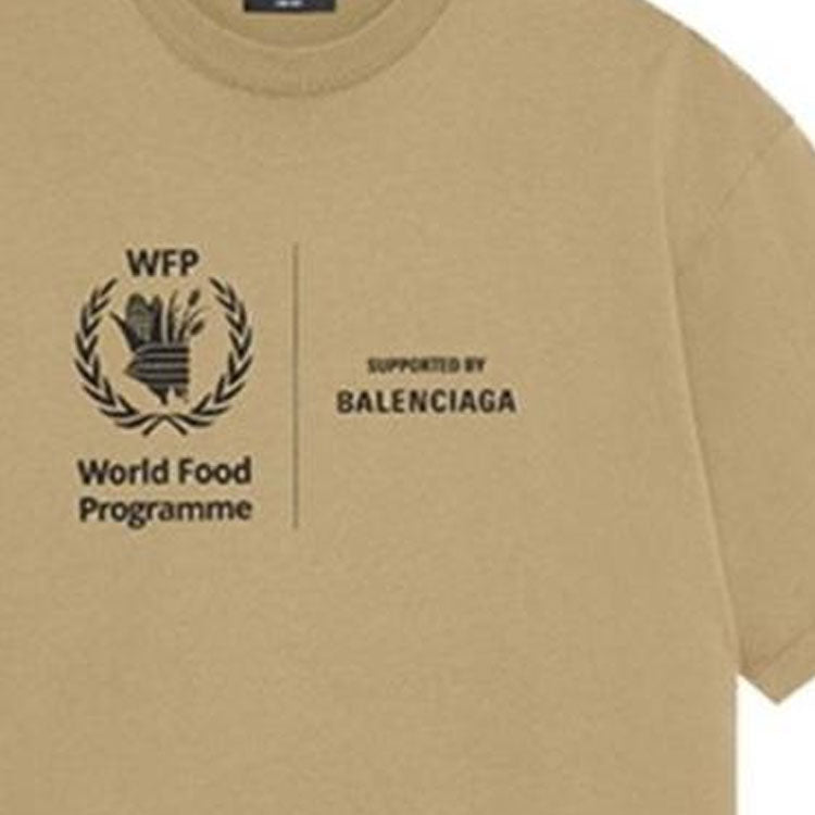 (WMNS) Balenciaga x World Food Program T-Shirt 'Beige' 612965THV849605