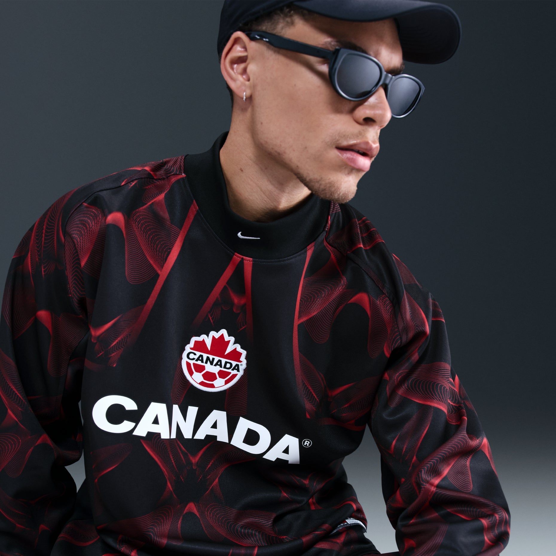 Nike Canada Goalkeeper Jersey 'Black Sport Red White' IO0791-010