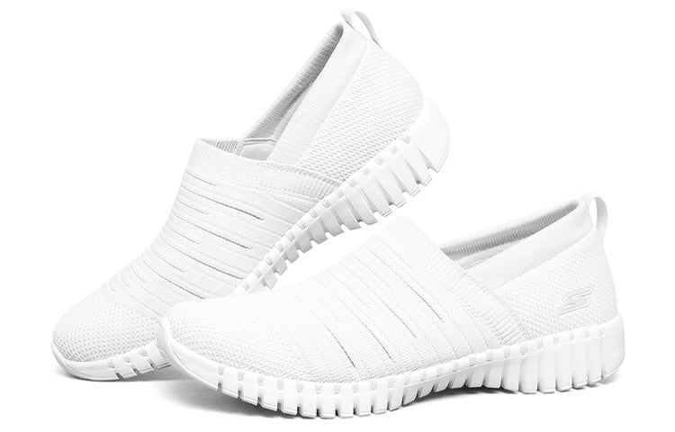 (WMNS) Skechers Go Walk Smart Slip-On Shoes White 124043-WHT