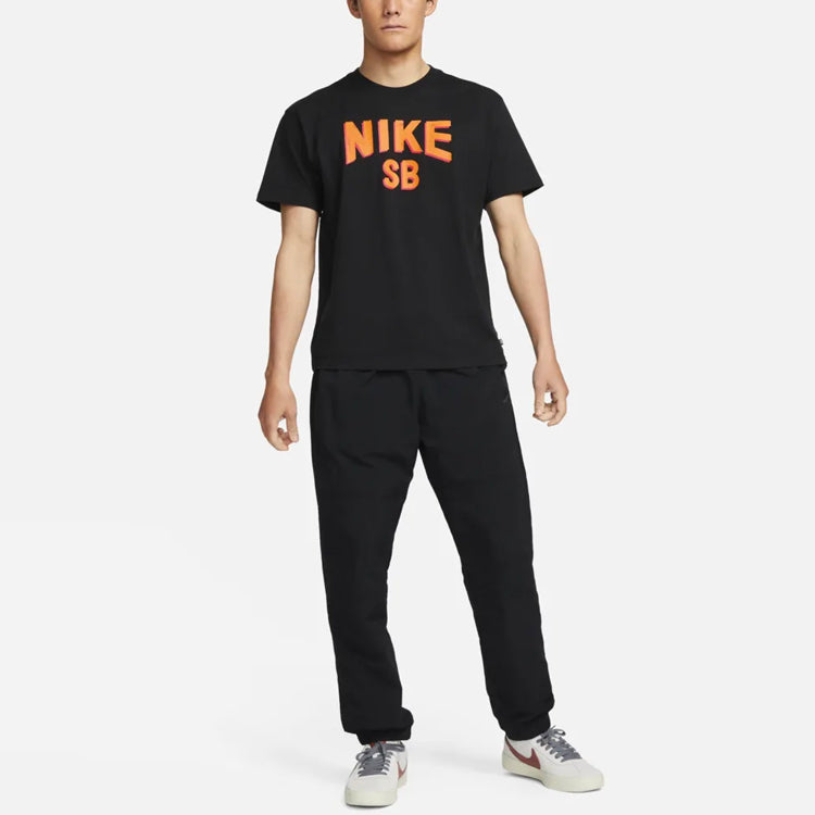 Nike SB Alphabet Logo Printing Round Neck Short Sleeve Black DN7288-010