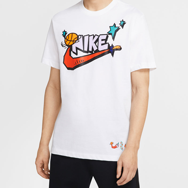 Nike Alphabet logo Printing Short Sleeve White CD1307-100