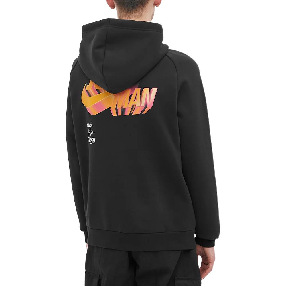 Men's Air Jordan Logo Printing Drawstring Hooded Pullover Long Sleeves Black DJ0258-010