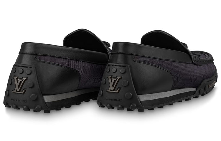 LOUIS VUITTON Racer Moccasins Shoes 'Black Mesh Monogram' 1ABMJG